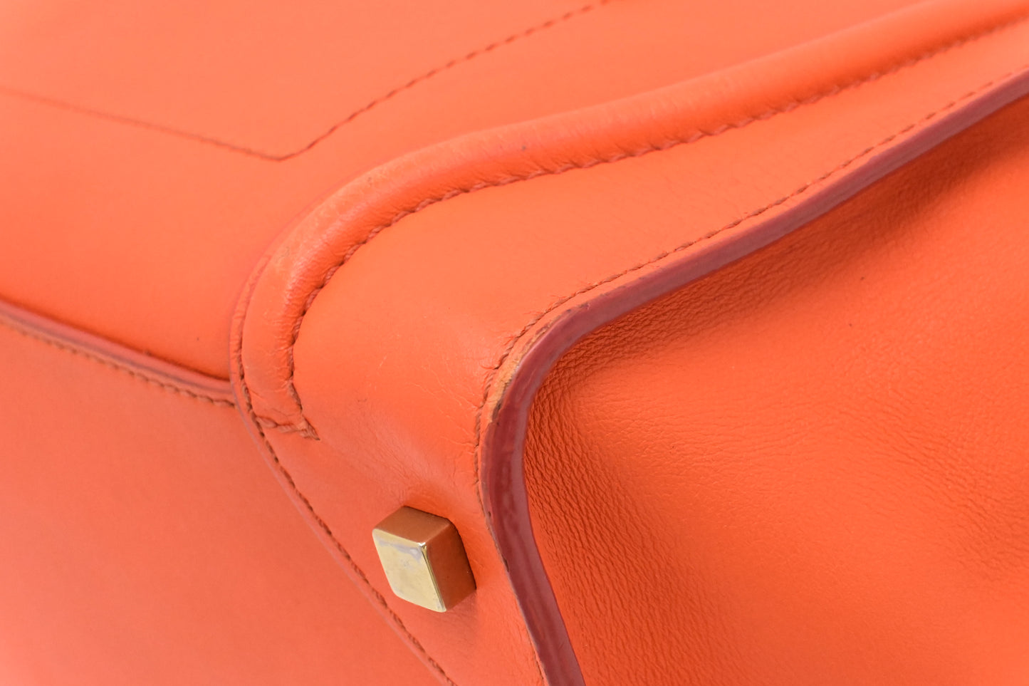 Celine Mini Luggage in Orange Leather