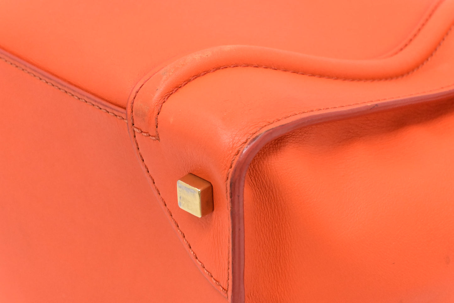 Celine Mini Luggage in Orange Leather