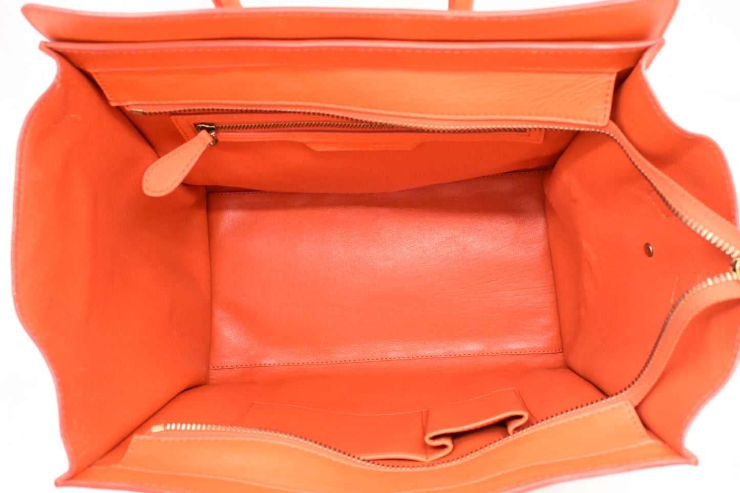 Celine Mini Luggage in Orange Leather