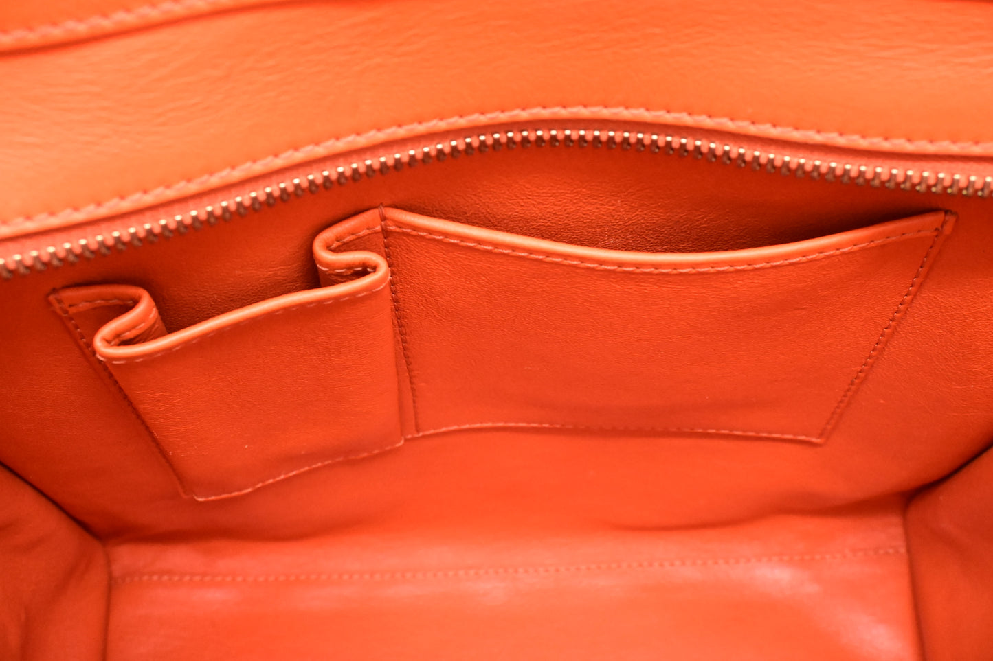 Celine Mini Luggage in Orange Leather