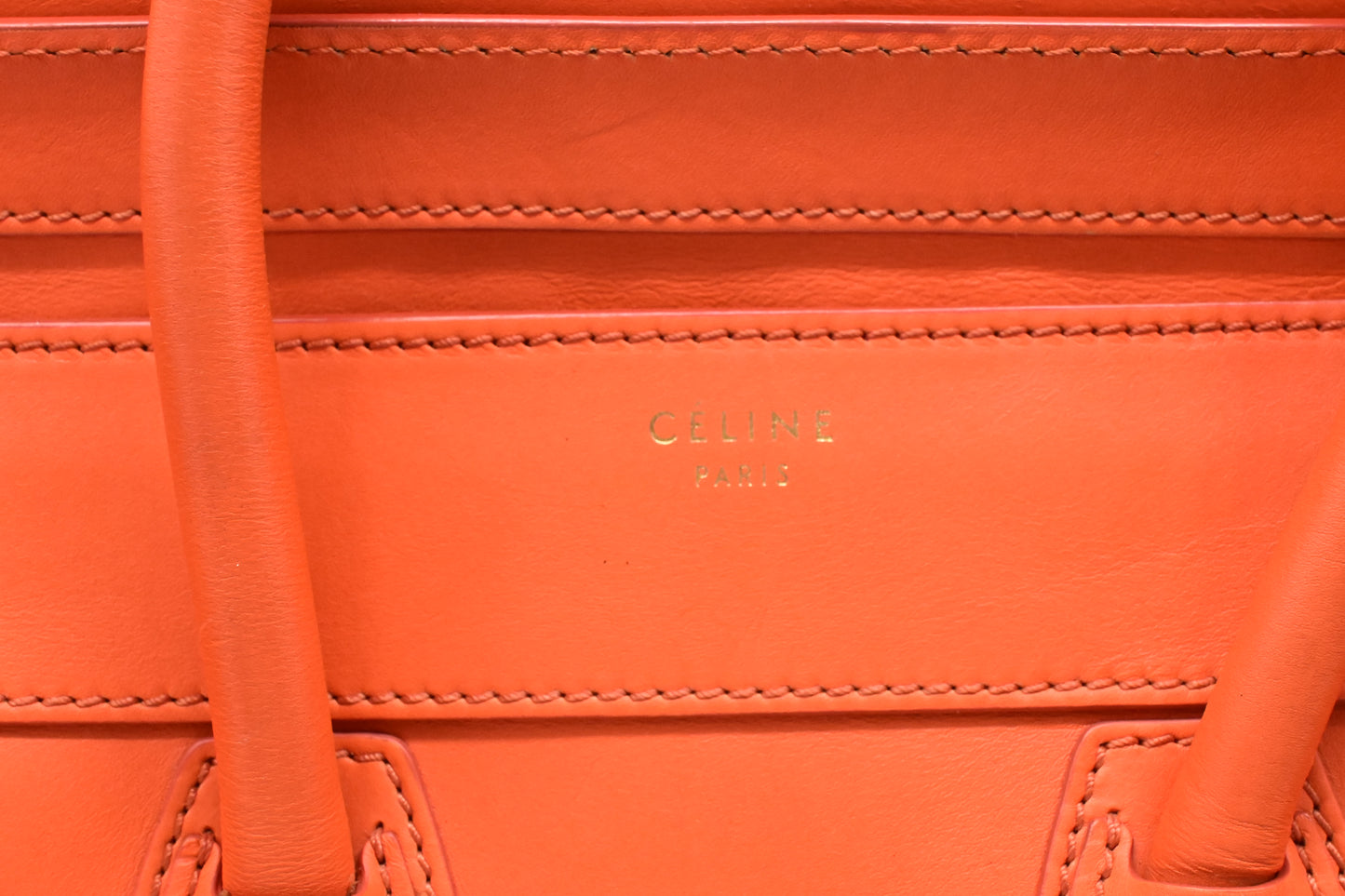 Celine Mini Luggage in Orange Leather