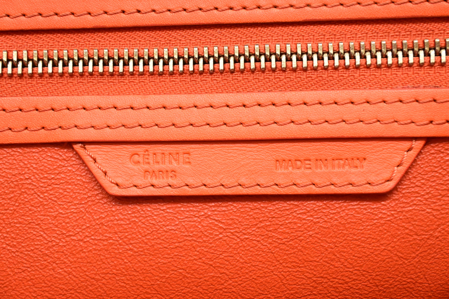 Celine Mini Luggage in Orange Leather