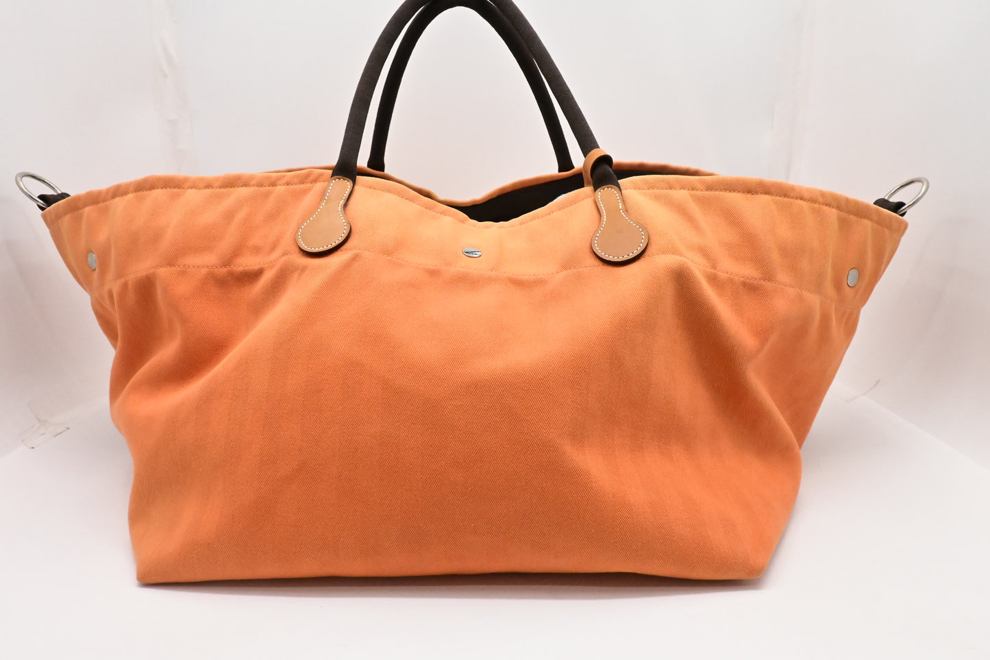 Hermes Fourre Tout de Cavalier in Orange Canvas