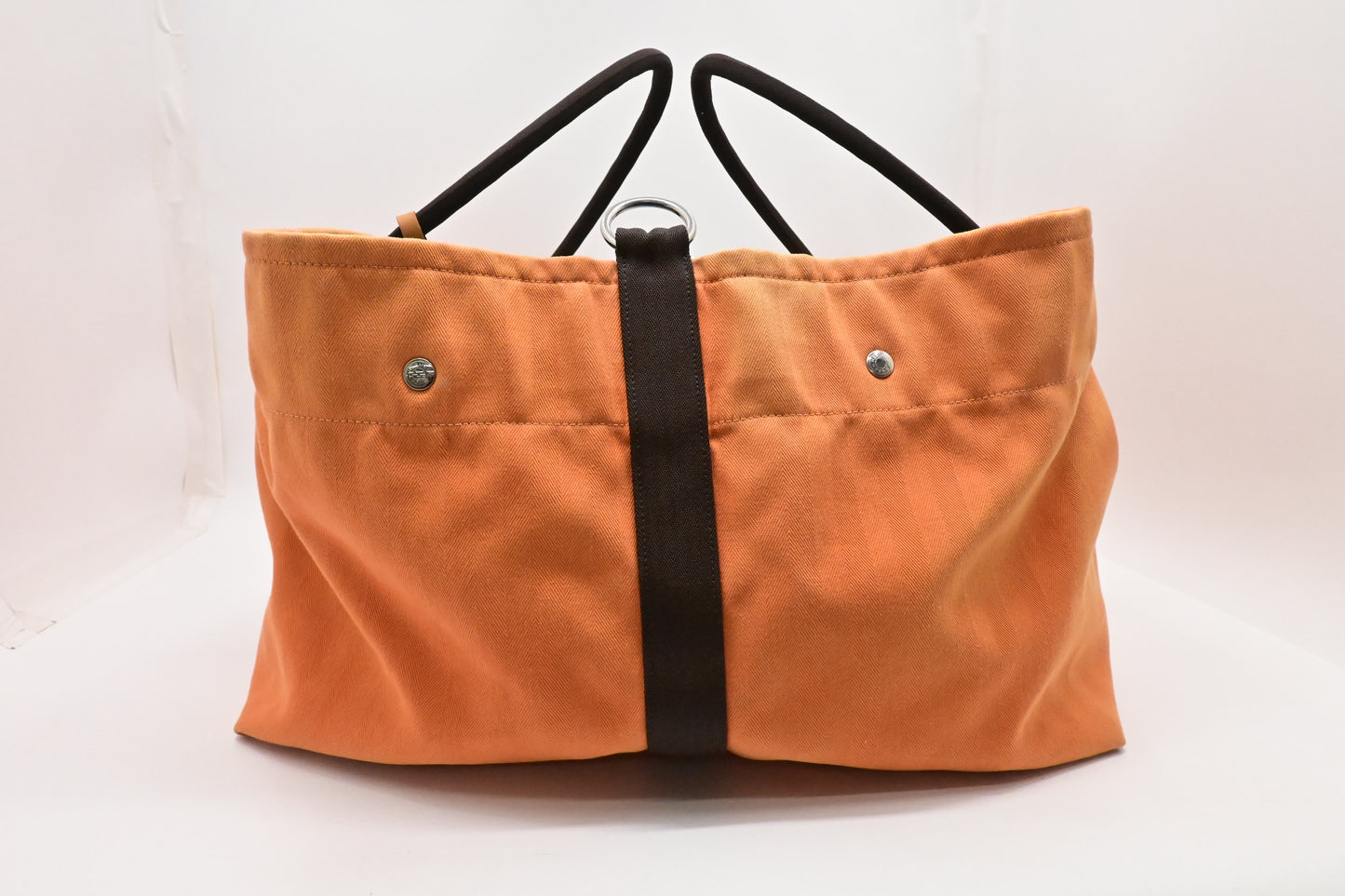 Hermes Fourre Tout de Cavalier in Orange Canvas
