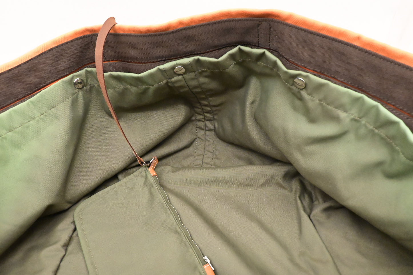 Hermes Fourre Tout de Cavalier in Orange Canvas