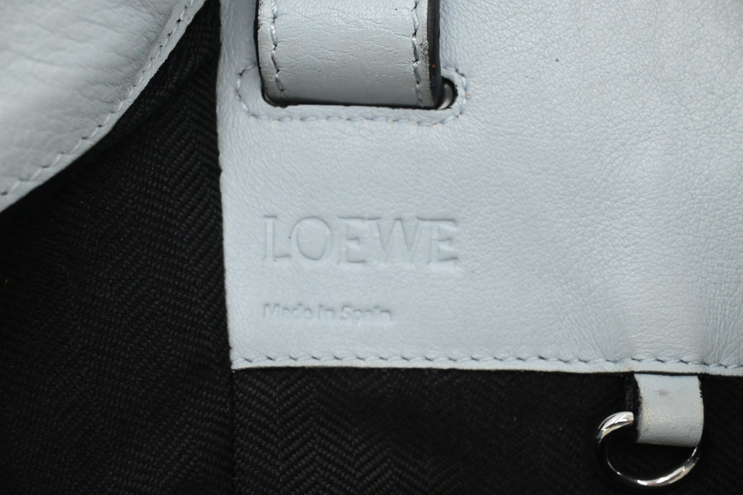 Loewe Small Hammock in Light Blue Leather