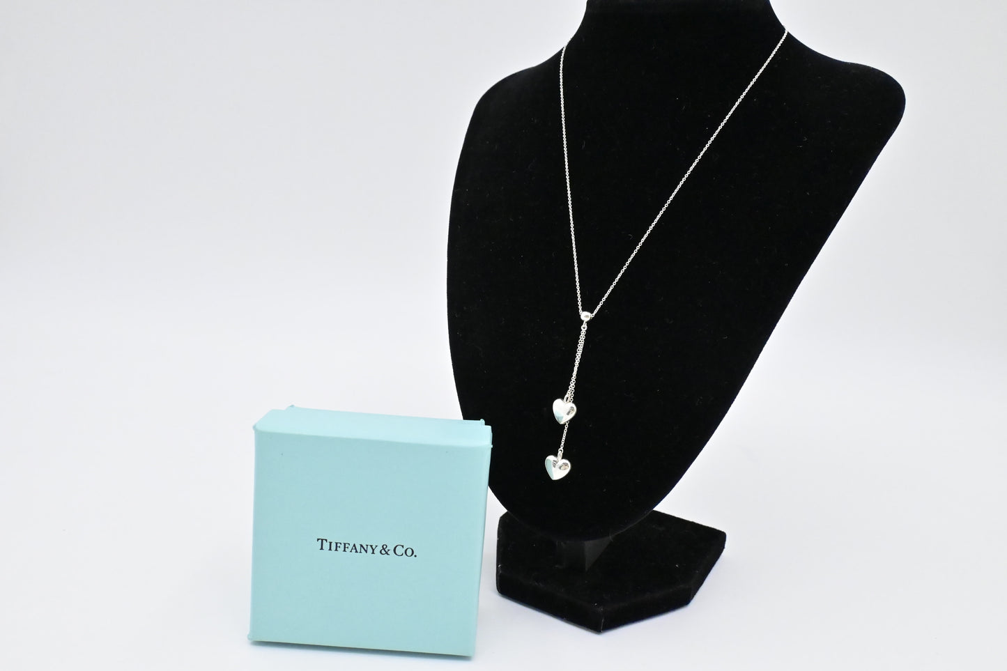 Tiffany & Co. Double Drop Heart Necklace in Sterling Silver