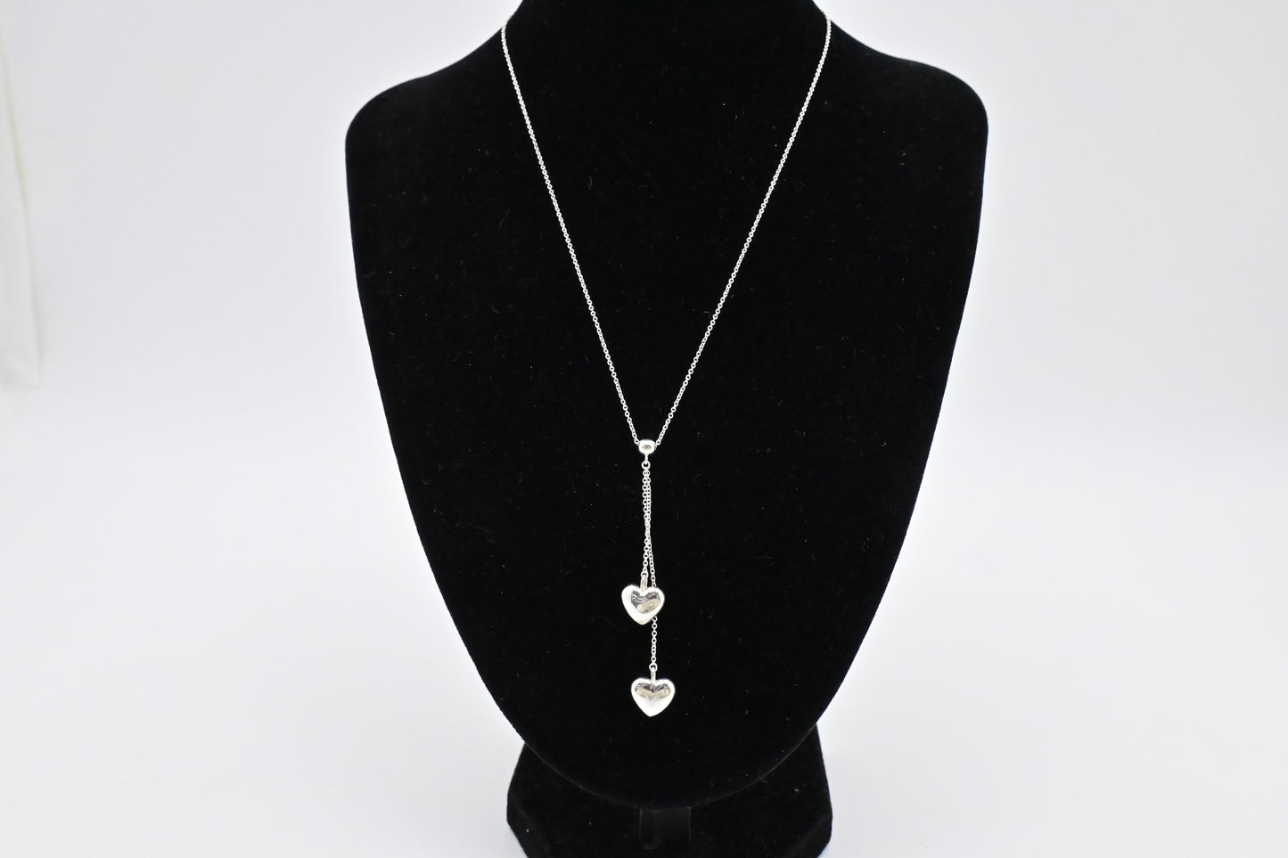 Tiffany & Co. Double Drop Heart Necklace in Sterling Silver