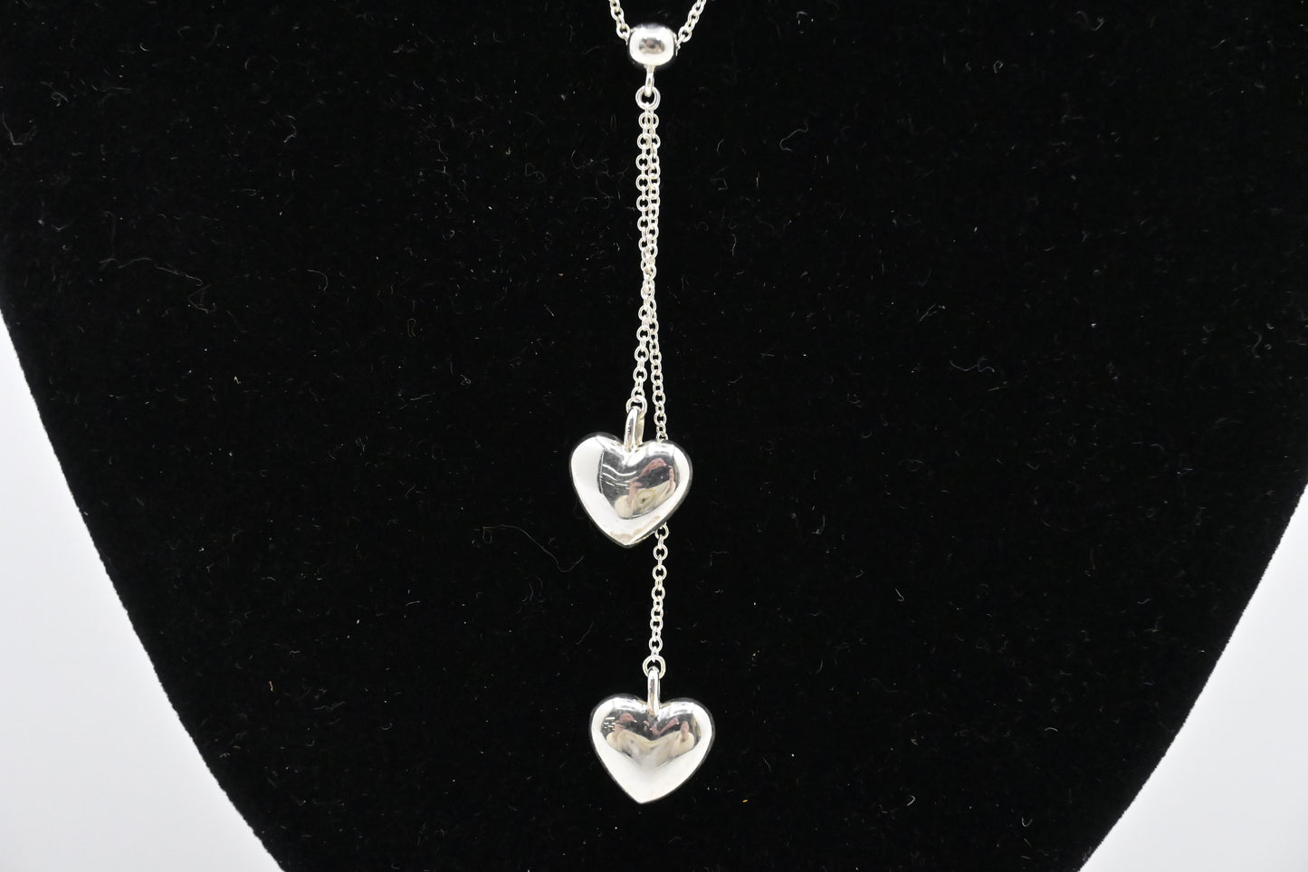 Tiffany & Co. Double Drop Heart Necklace in Sterling Silver
