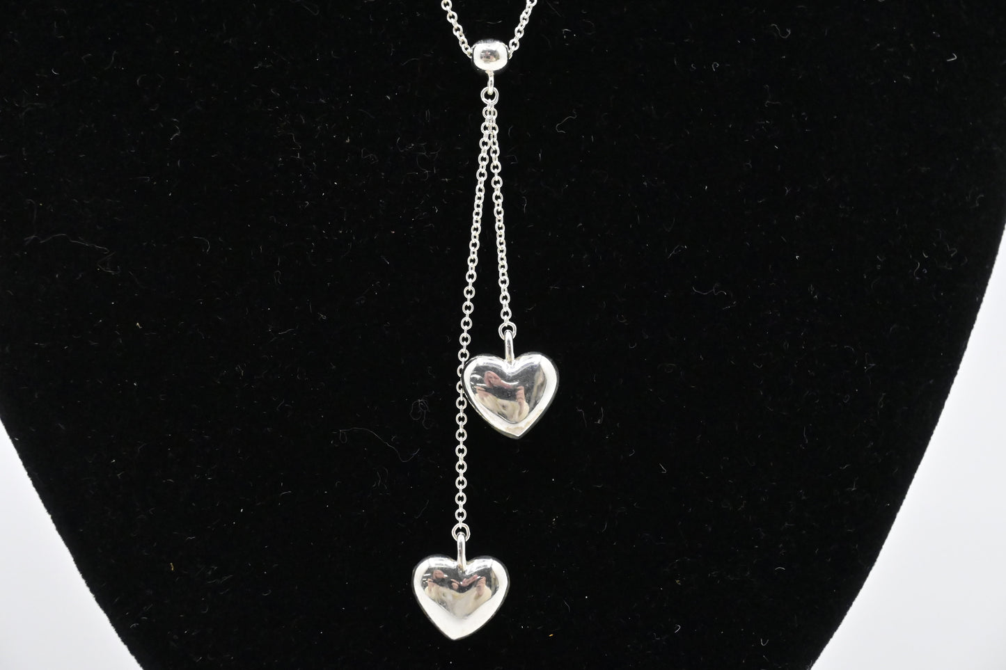 Tiffany & Co. Double Drop Heart Necklace in Sterling Silver