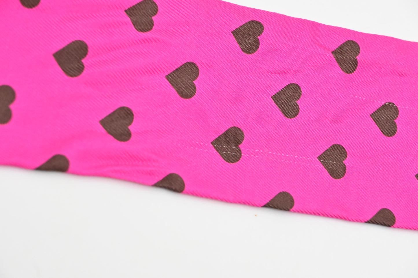 Hermes 'Jungle Love Love' Twilly in Pink Silk