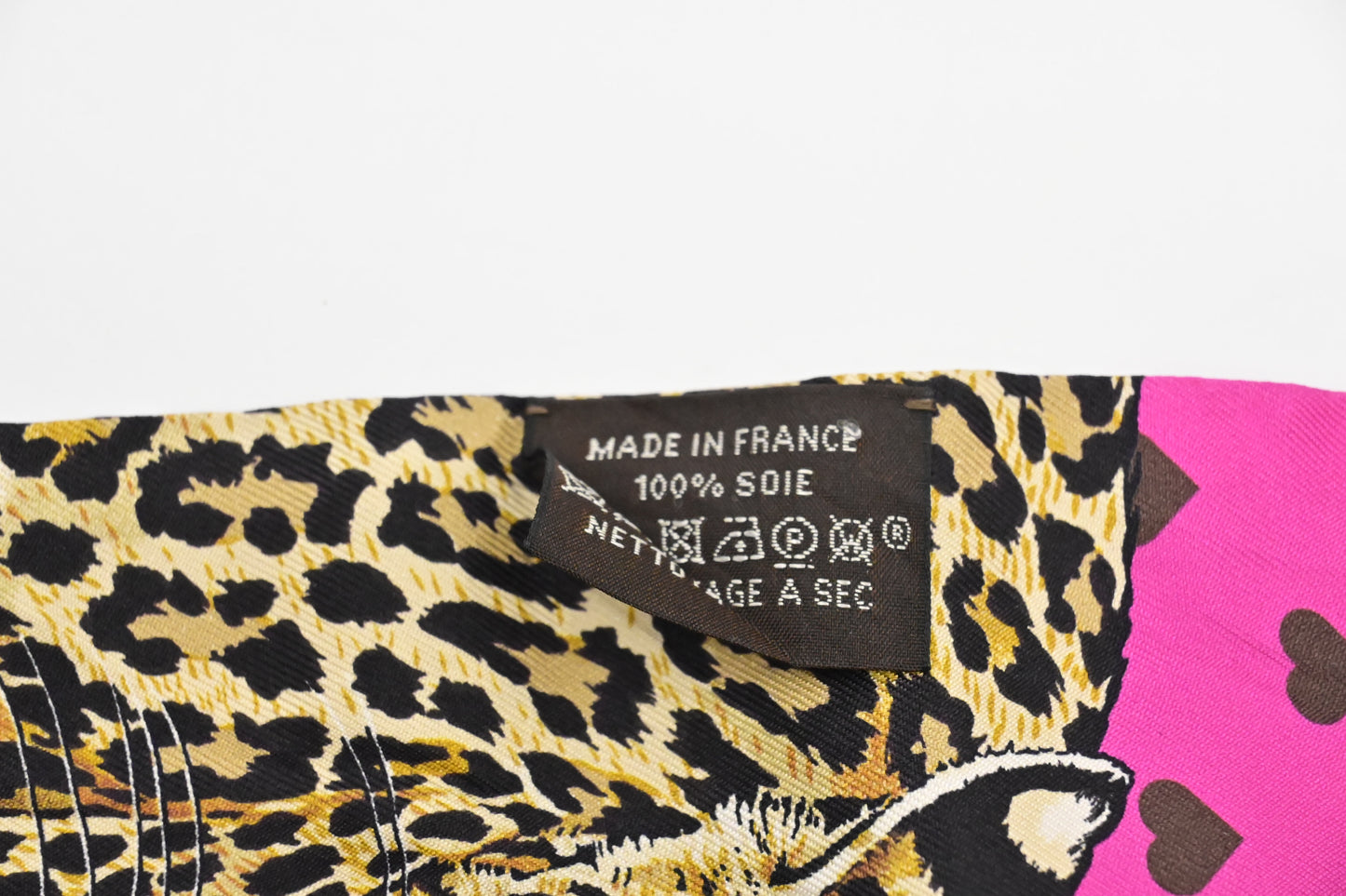 Hermes 'Jungle Love Love' Twilly in Pink Silk