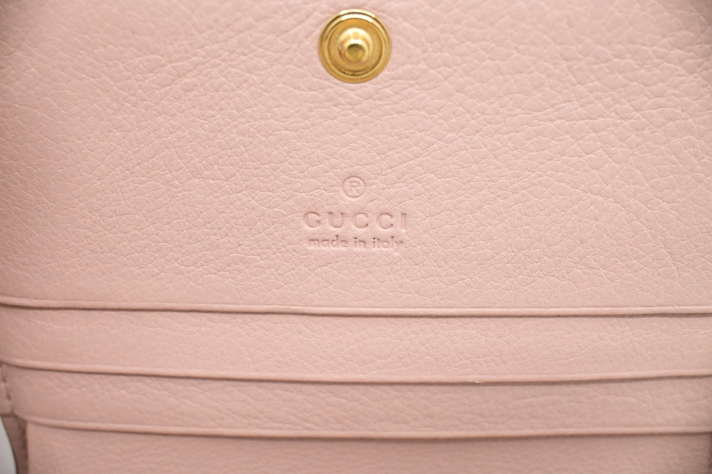 Gucci Love Parade Card Case Wallet in Pink Striped GG Supreme Canvas