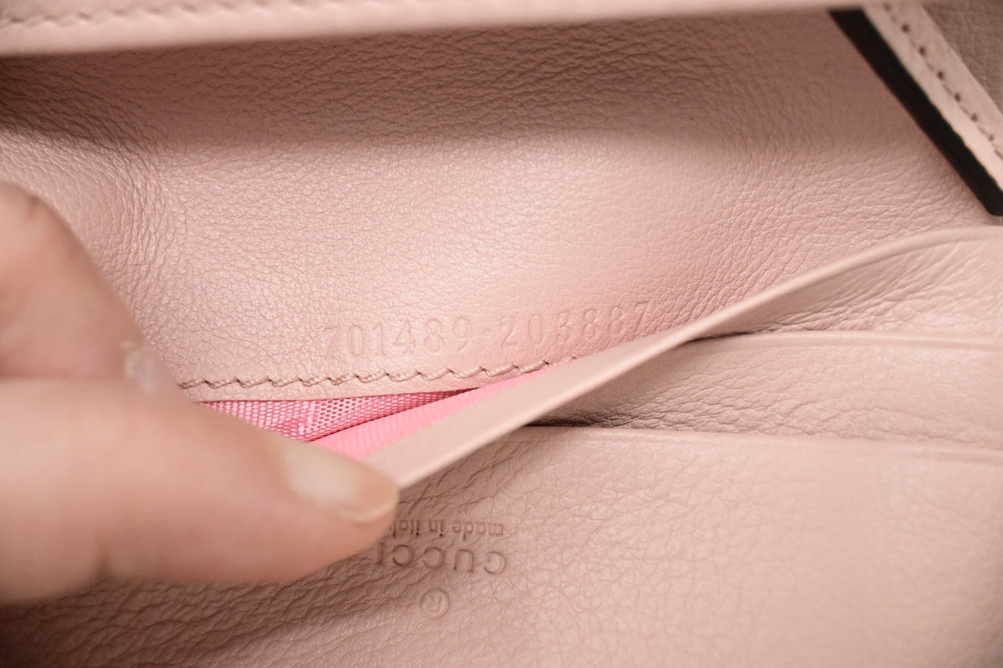 Gucci Love Parade Card Case Wallet in Pink Striped GG Supreme Canvas