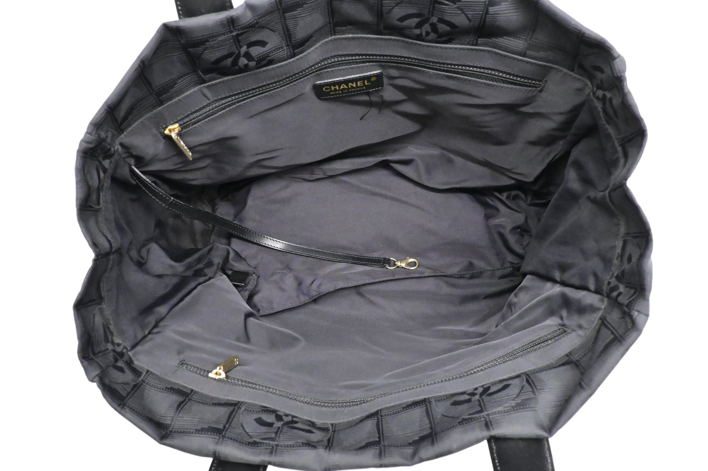 Chanel New Travel Line Tote in Black Canvas