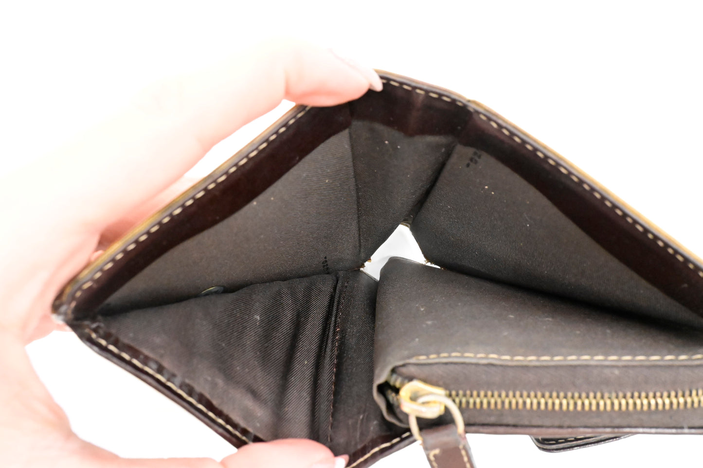 Fendi Compact Zippy Wallet in Zucca Patent Leather