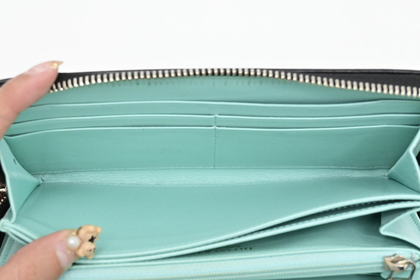 Tiffany & Co. Long Zippy Wallet in Black Leather