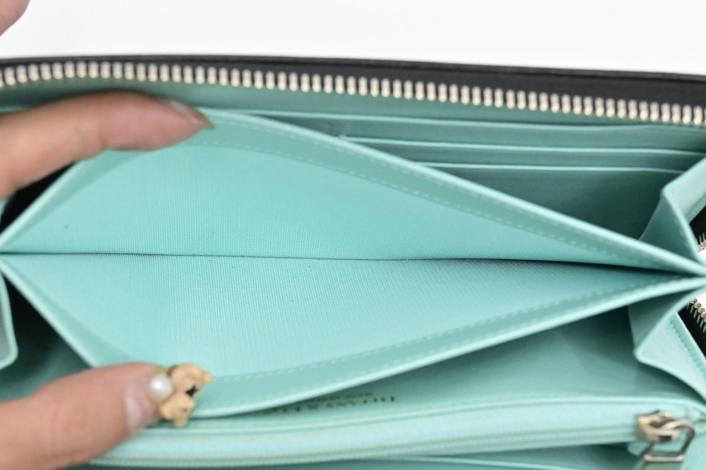 Tiffany & Co. Long Zippy Wallet in Black Leather
