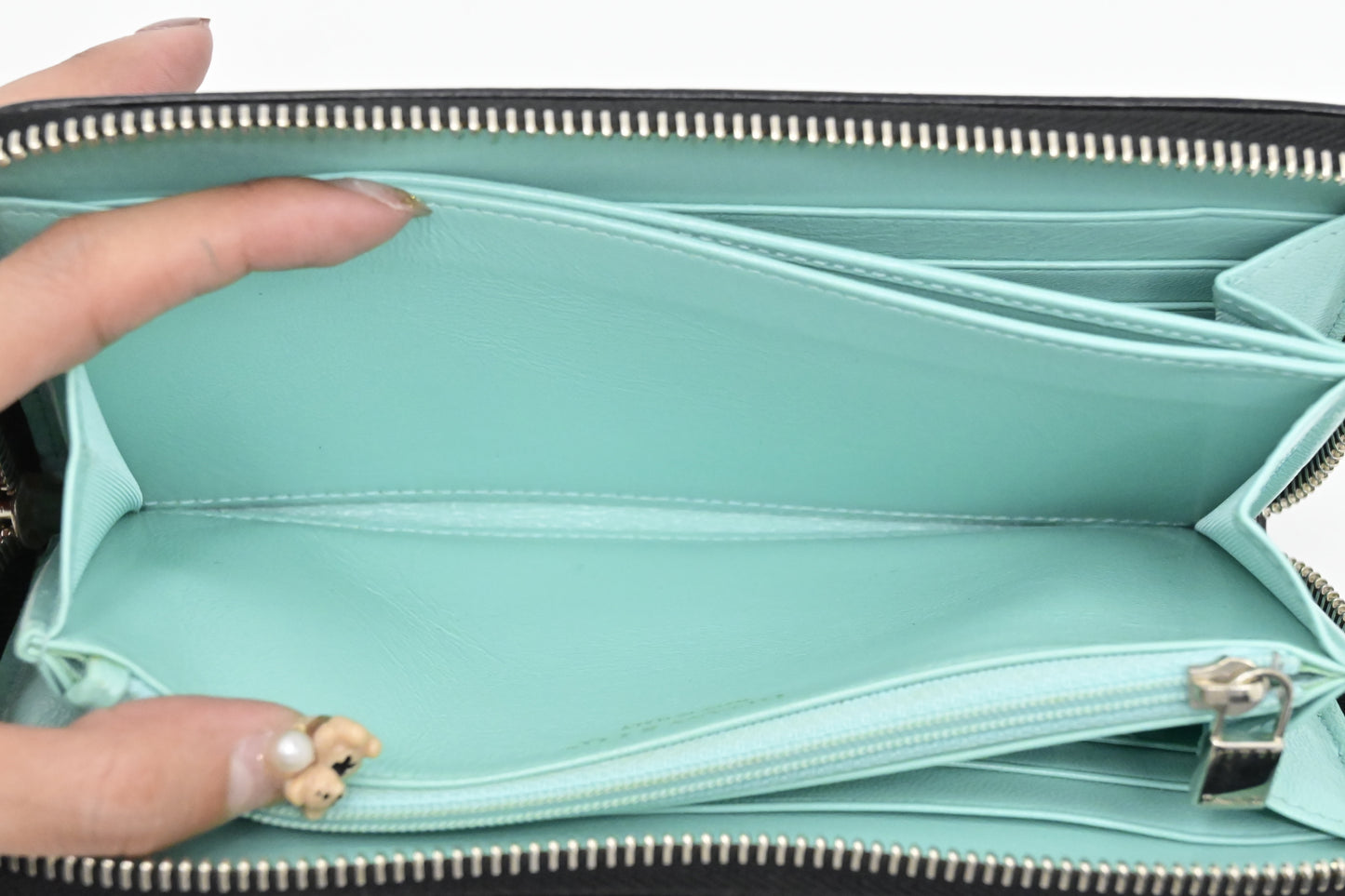 Tiffany & Co. Long Zippy Wallet in Black Leather