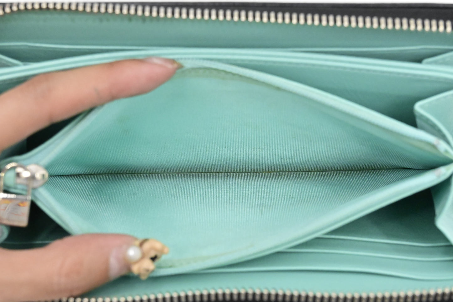 Tiffany & Co. Long Zippy Wallet in Black Leather