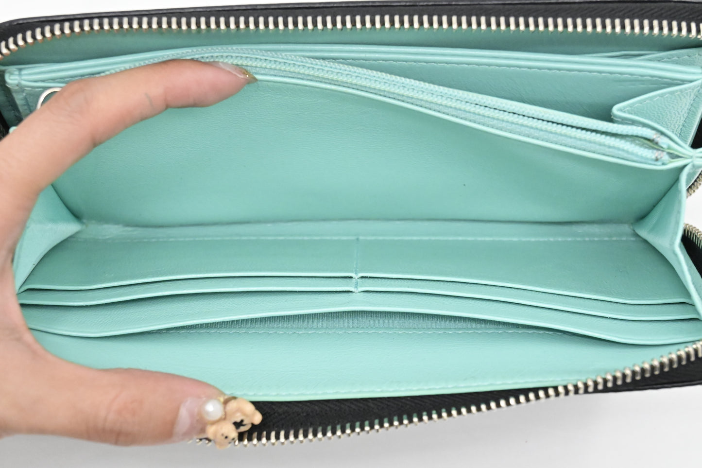 Tiffany & Co. Long Zippy Wallet in Black Leather