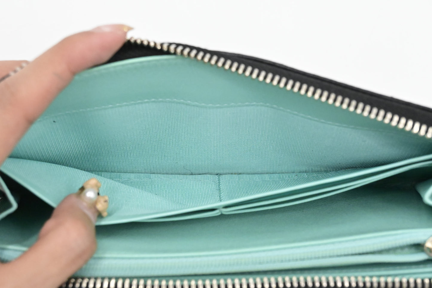 Tiffany & Co. Long Zippy Wallet in Black Leather