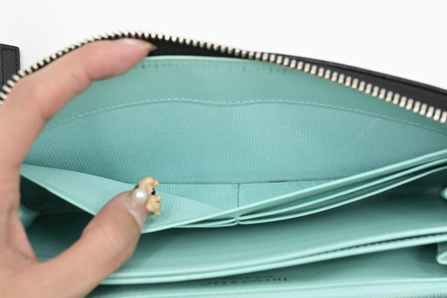Tiffany & Co. Long Zippy Wallet in Black Leather