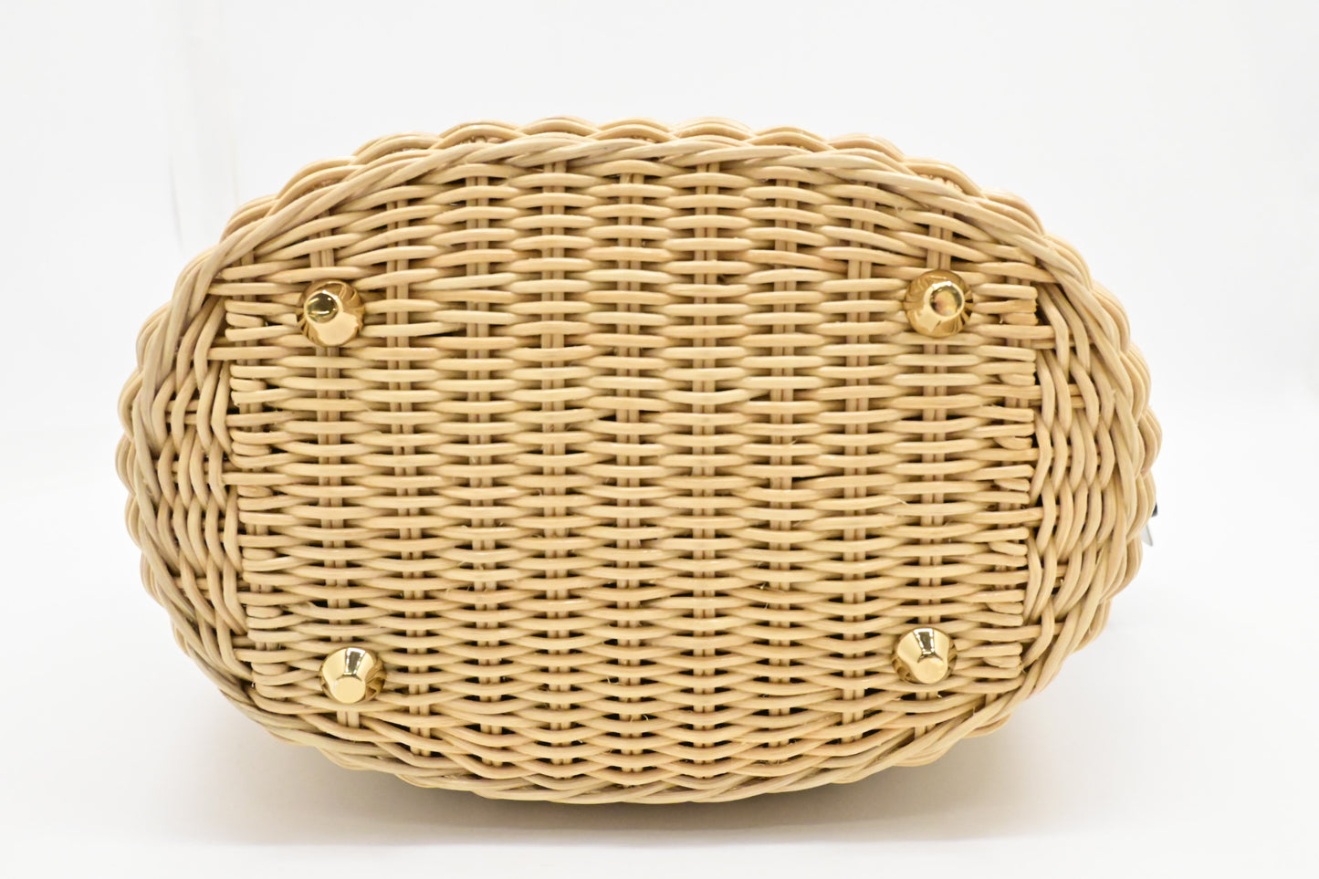 Prada Wicker Basket Bag in Black Canvas