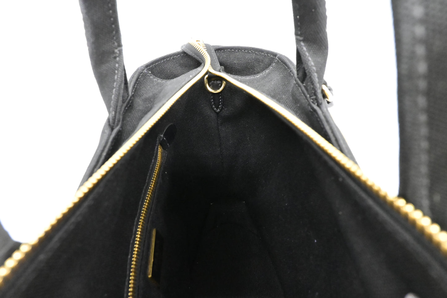 Prada Wicker Basket Bag in Black Canvas