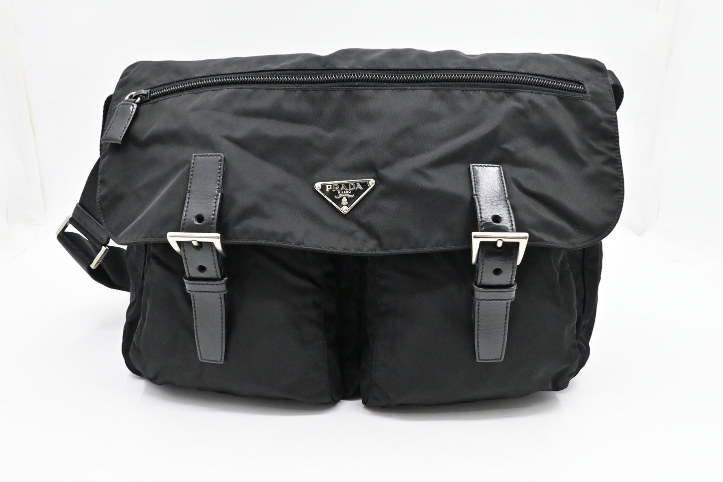 Prada Messenger Bag in Black Nylon Canvas