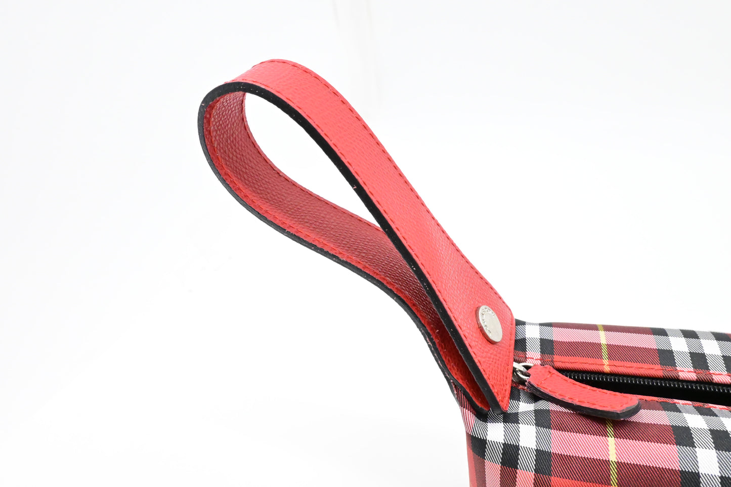 Burberry Wristlet in Red Check Canvas