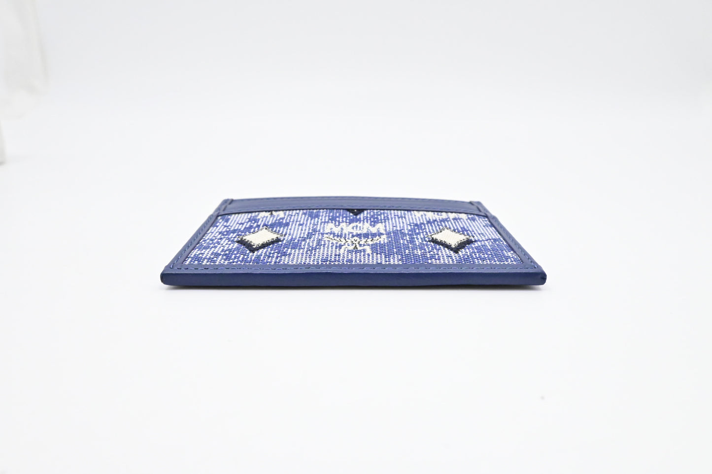 MCM Card Holder in Blue Denim and Leather