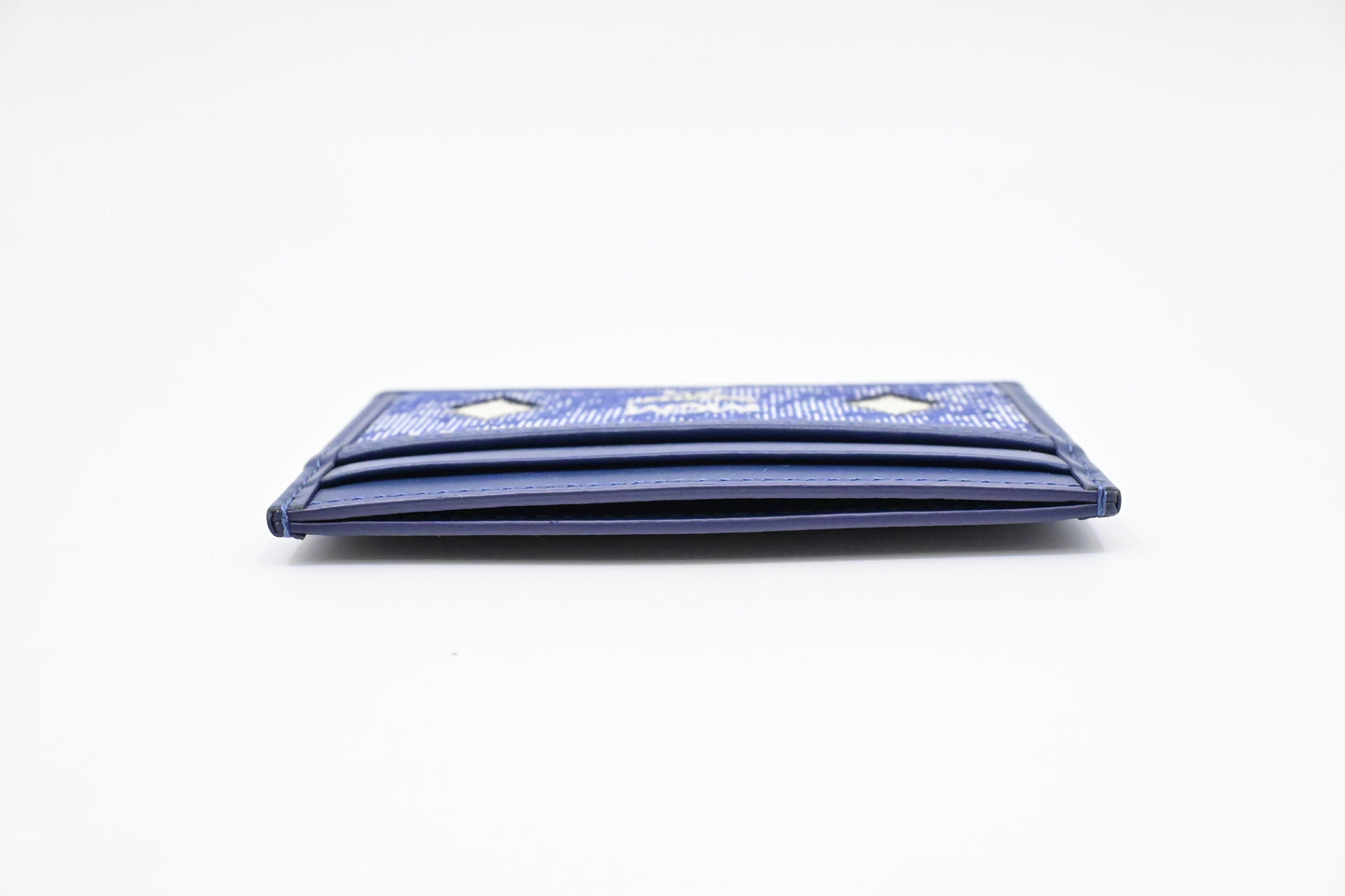 MCM Card Holder in Blue Denim and Leather