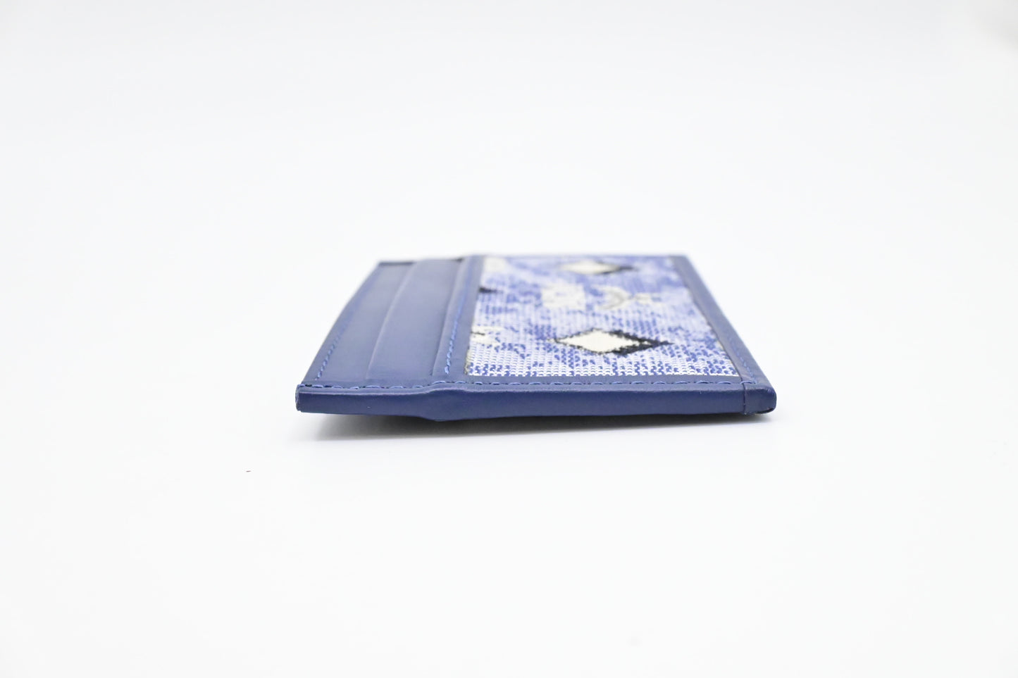MCM Card Holder in Blue Denim and Leather