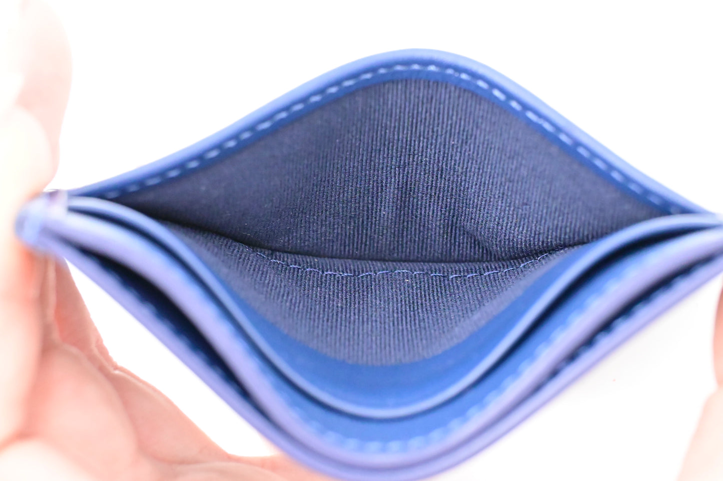 MCM Card Holder in Blue Denim and Leather
