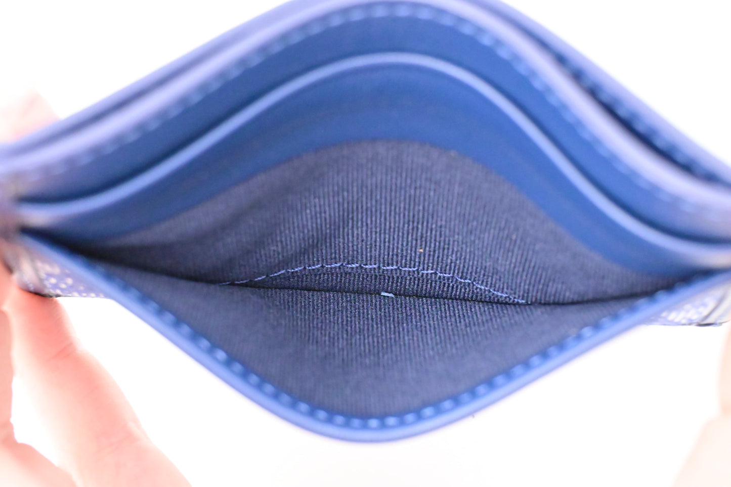 MCM Card Holder in Blue Denim and Leather