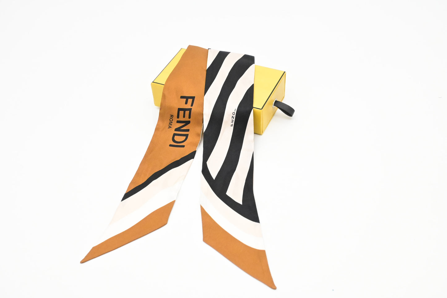 Fendi Wrappy Bandeau in Brown, Black, and Pink Silk