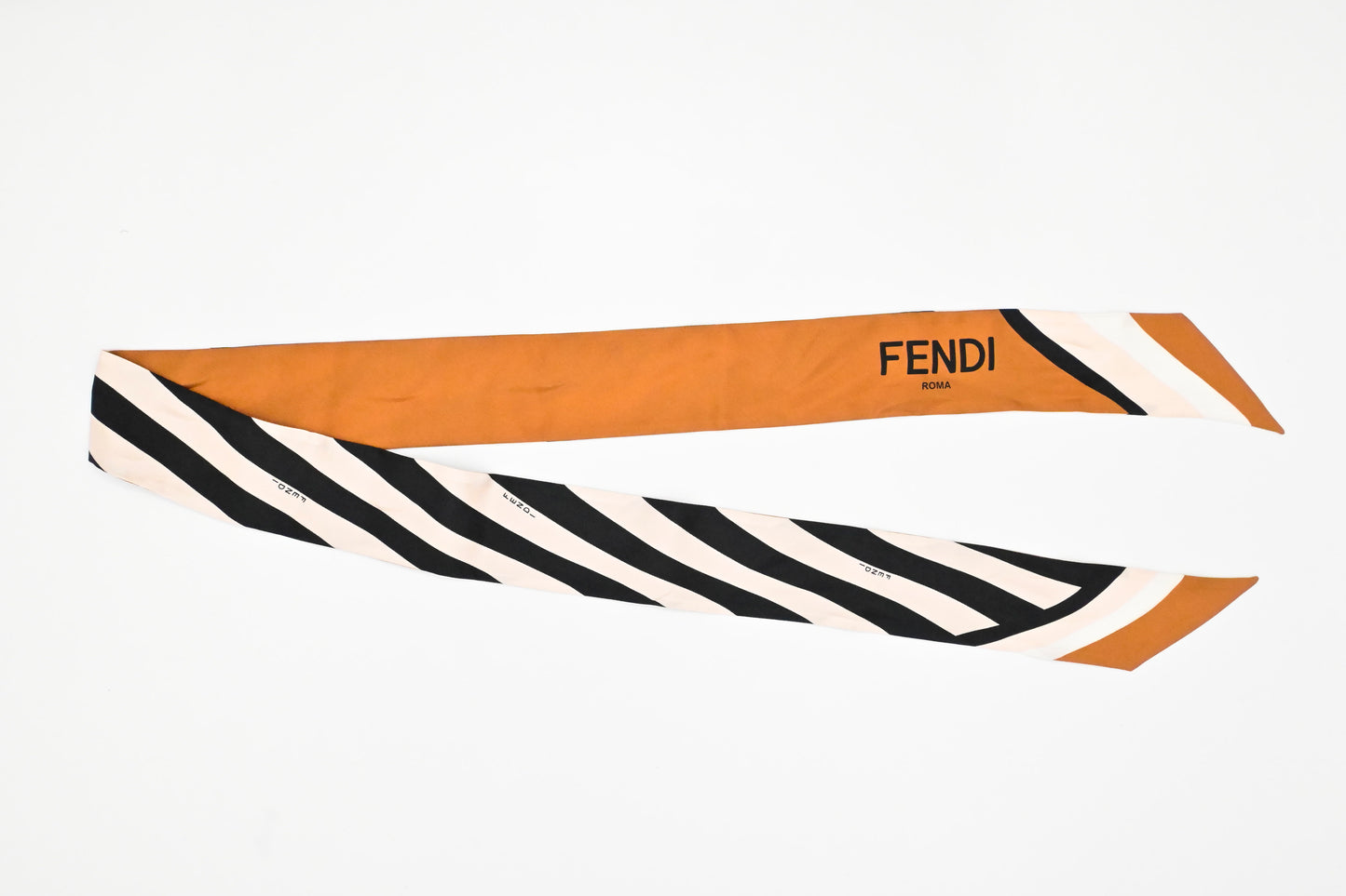 Fendi Wrappy Bandeau in Brown, Black, and Pink Silk