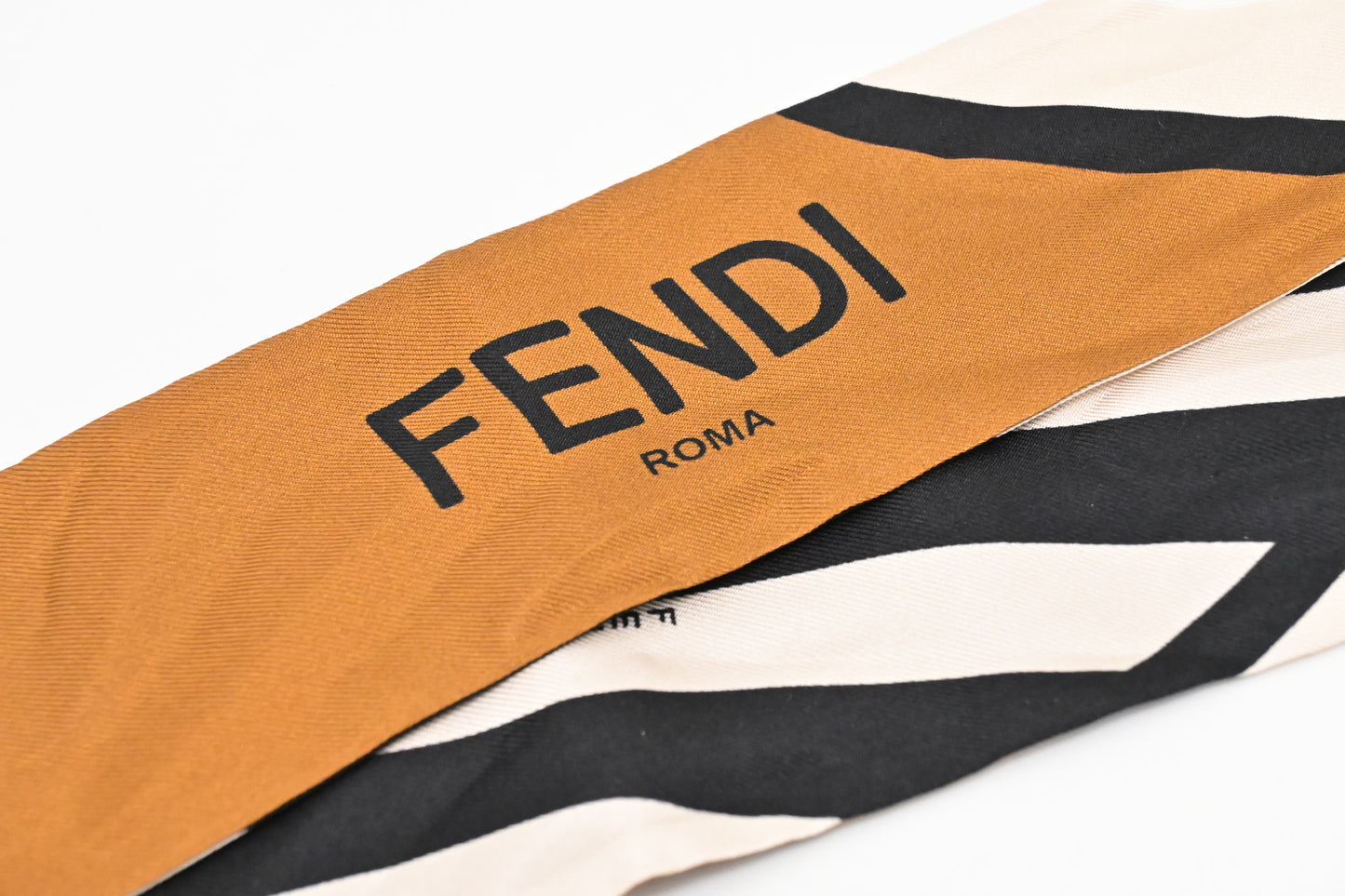 Fendi Wrappy Bandeau in Brown, Black, and Pink Silk