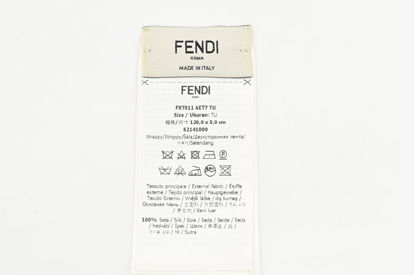 Fendi Wrappy Bandeau in Brown, Black, and Pink Silk