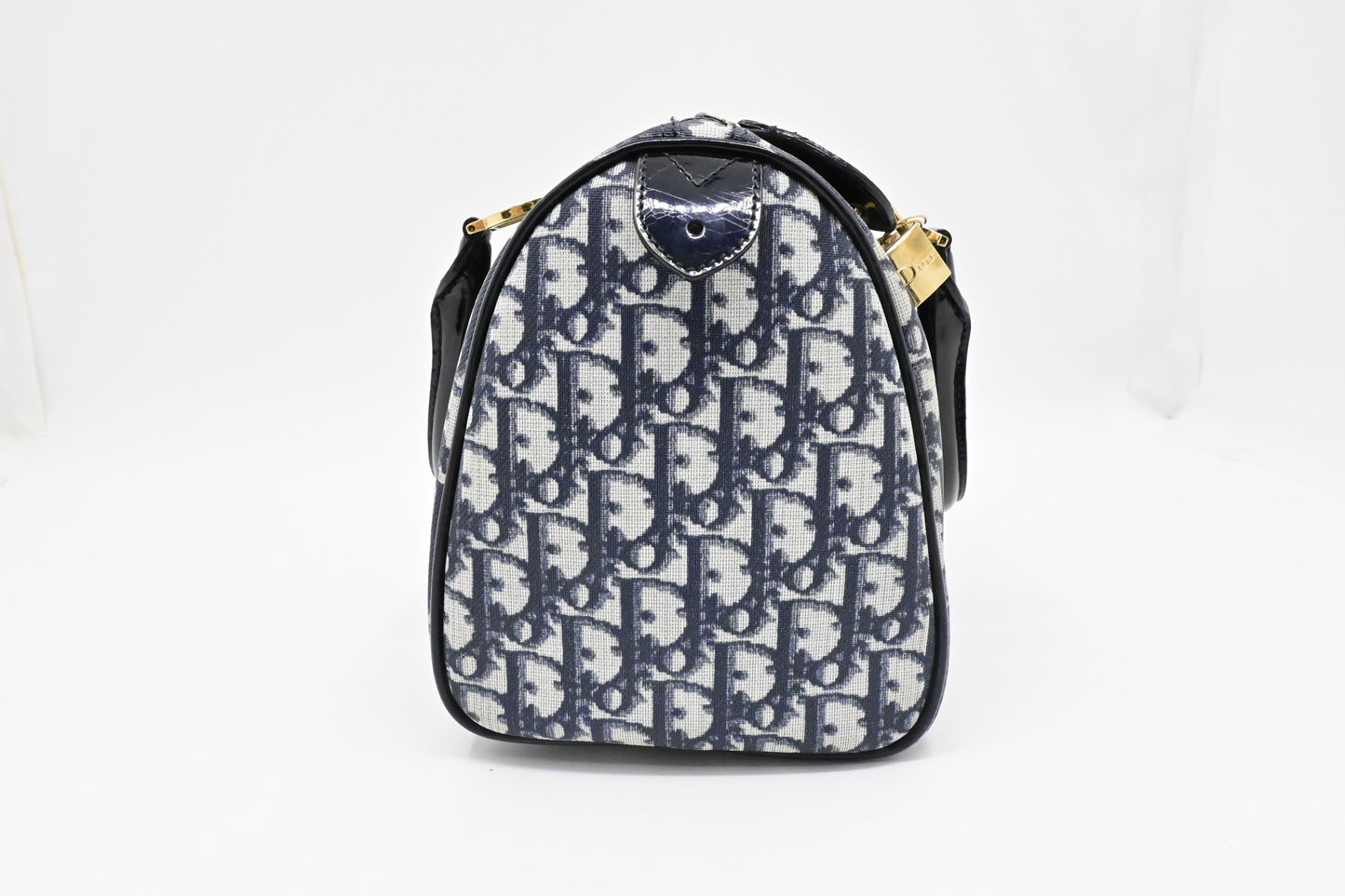 Dior Boston Bag in Blue Oblique Coated Canvas