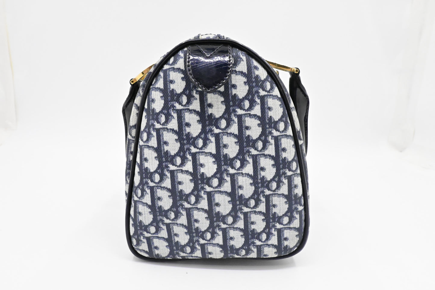 Dior Boston Bag in Blue Oblique Coated Canvas