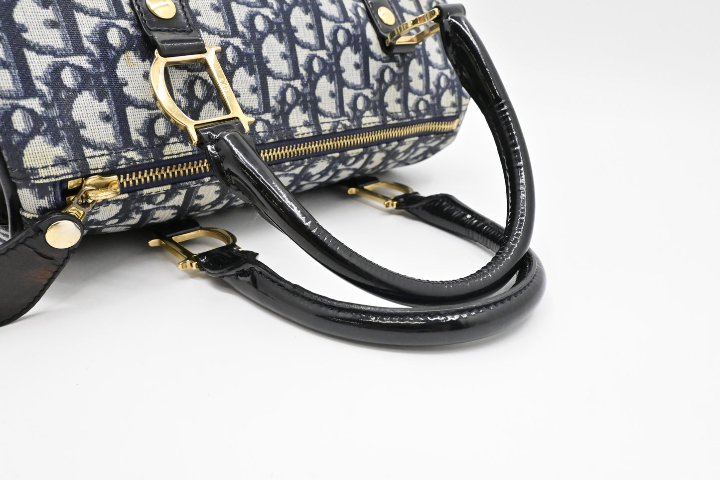 Dior Boston Bag in Blue Oblique Coated Canvas