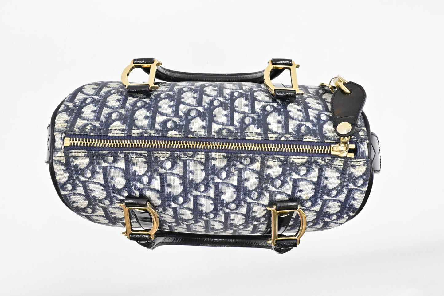 Dior Boston Bag in Blue Oblique Coated Canvas