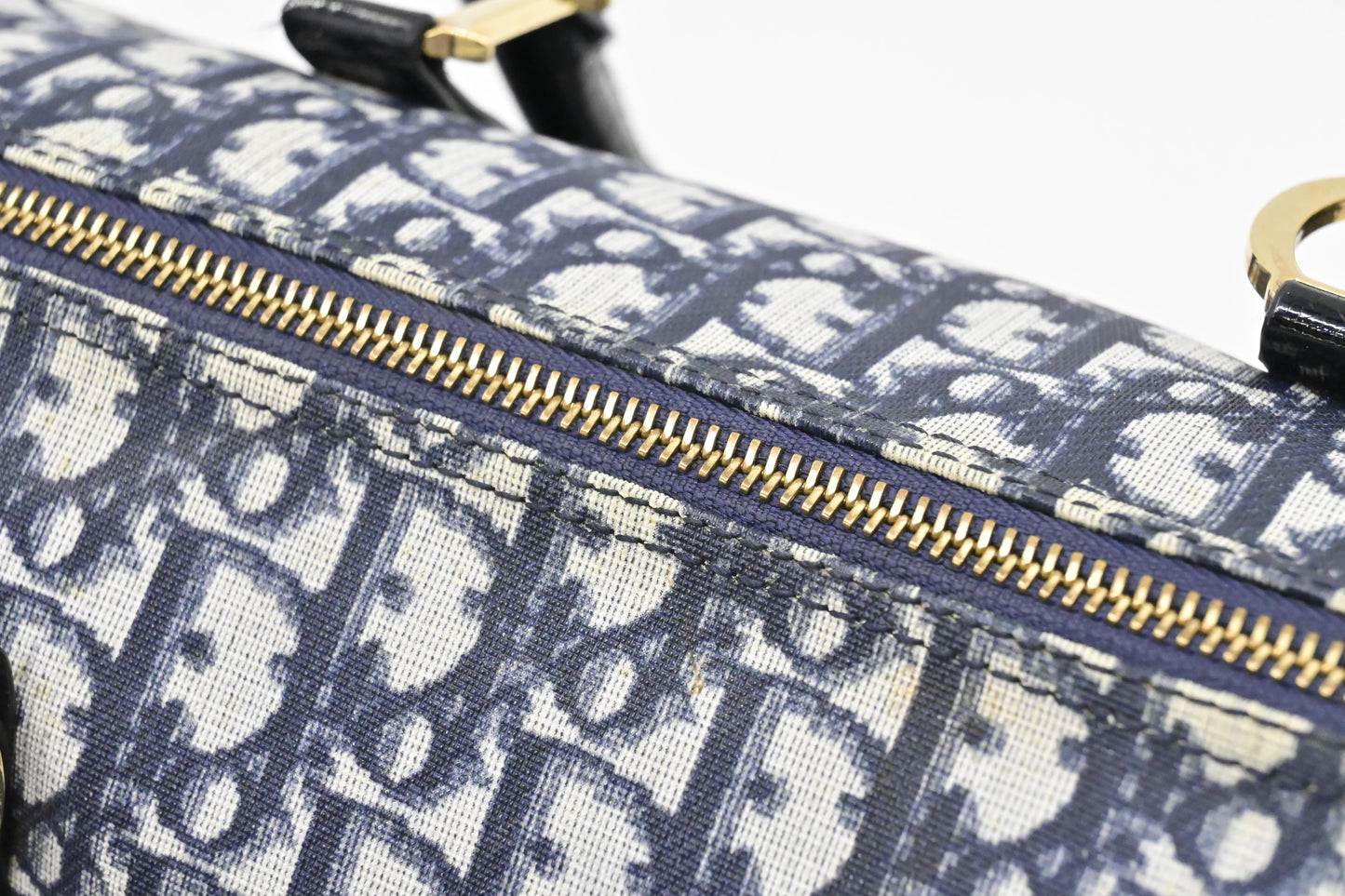 Dior Boston Bag in Blue Oblique Coated Canvas