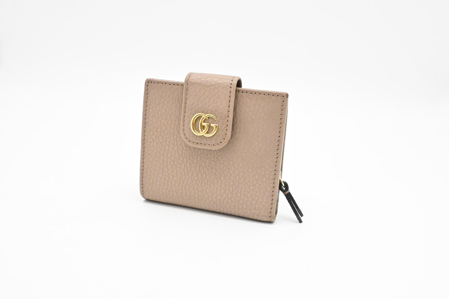 Gucci Compact Wallet in Beige Leather