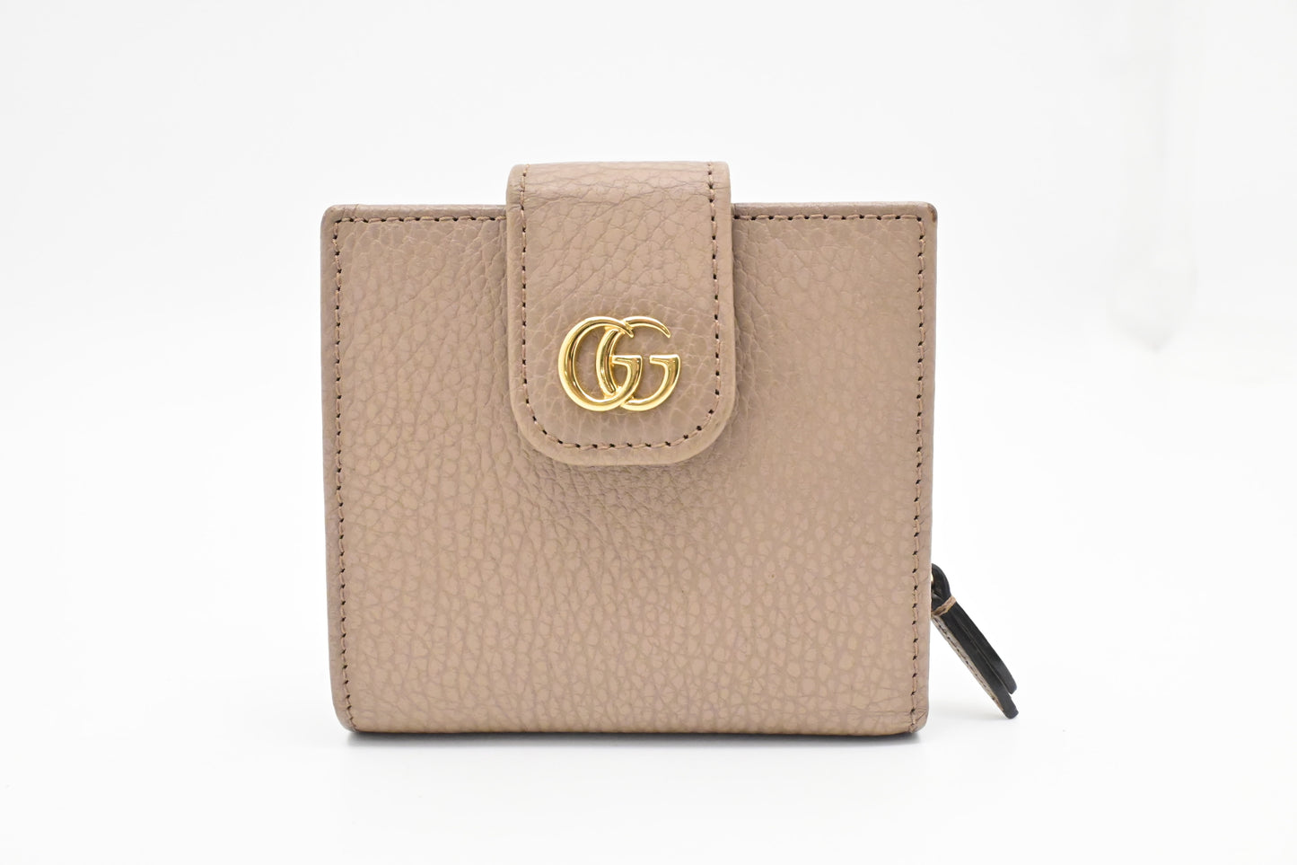 Gucci Compact Wallet in Beige Leather