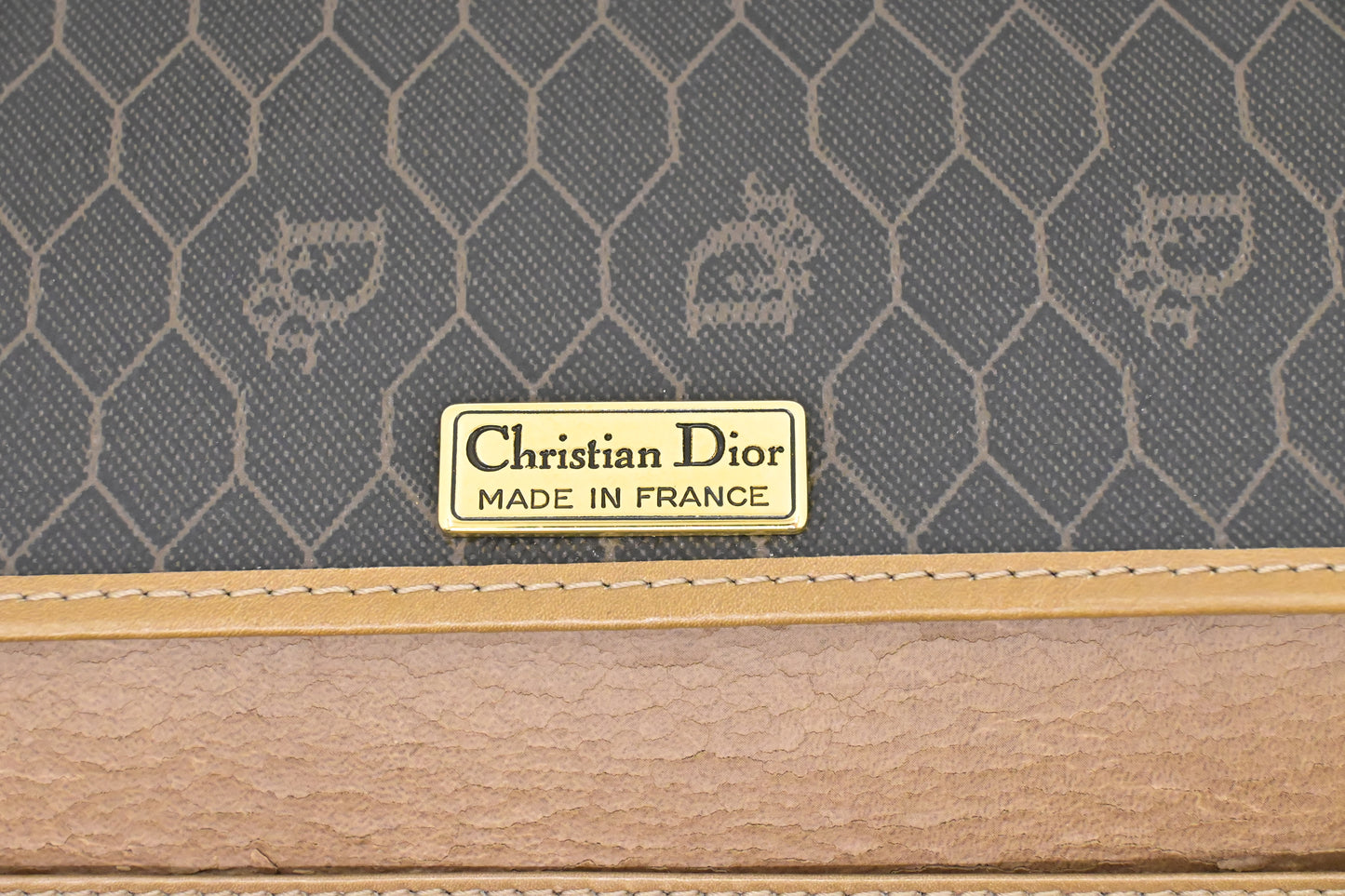 Dior Chain Shoulder Bag in Black Honeycomb Canvas