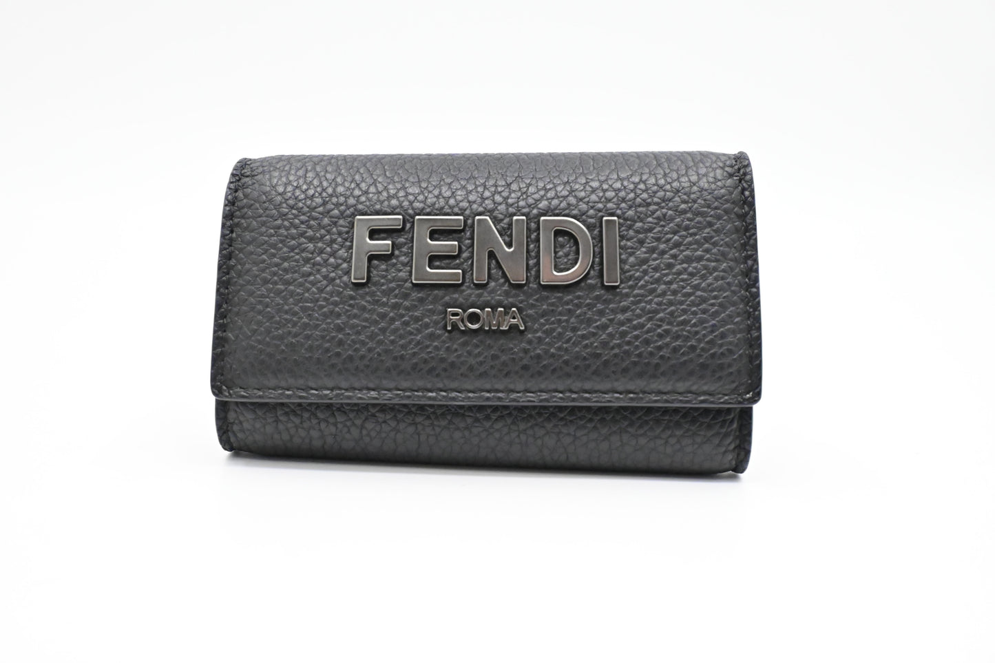 Fendi 6 Key Case in Black Leather