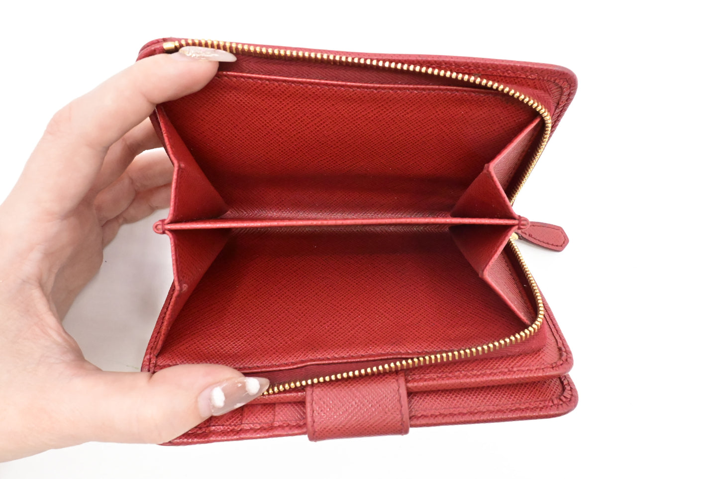 Prada Wallet in Red Saffiano Leather